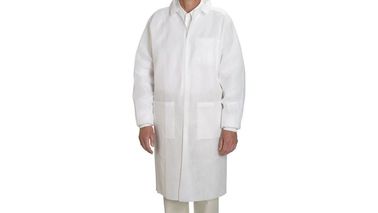 Breathable 처분할 수 있는 플라스틱 실험실은 두건 없이 주문을 받아서 만들어진 소매 길이로/입힙니다